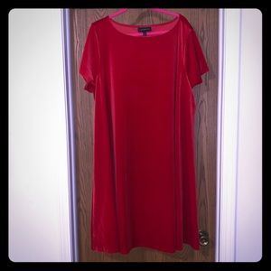 LANE BRYANT RED VELVET SWING DRESS 26/28